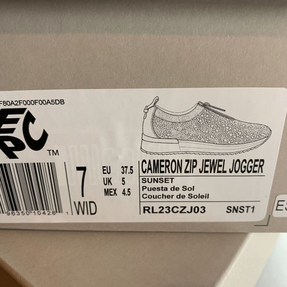 Kenneth Cole Reaction Cameron Zip Jewel Jogger Sneaker Women 7 Wide Sunset S0264 - Picture 8 of 10